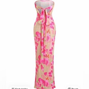 Floral Pink and Cream Maxi Dress